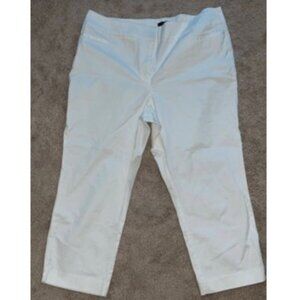 Ann Taylor Petite Women Pants 34x22 Size 14P White Cropped Pockets Zipper